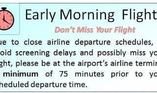 Early morning flight info